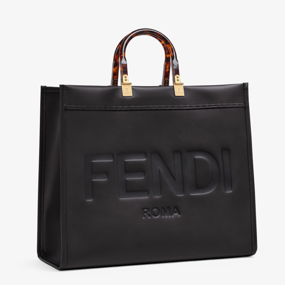 Fendi Sunshine Large - Black leather shopper