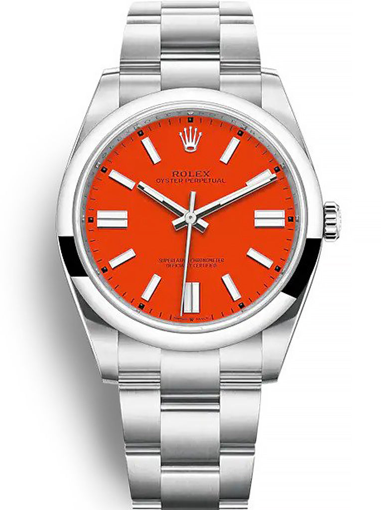 Replica Rolex Oyster Perpetual Lady 36mm Coral Red Dial 126000