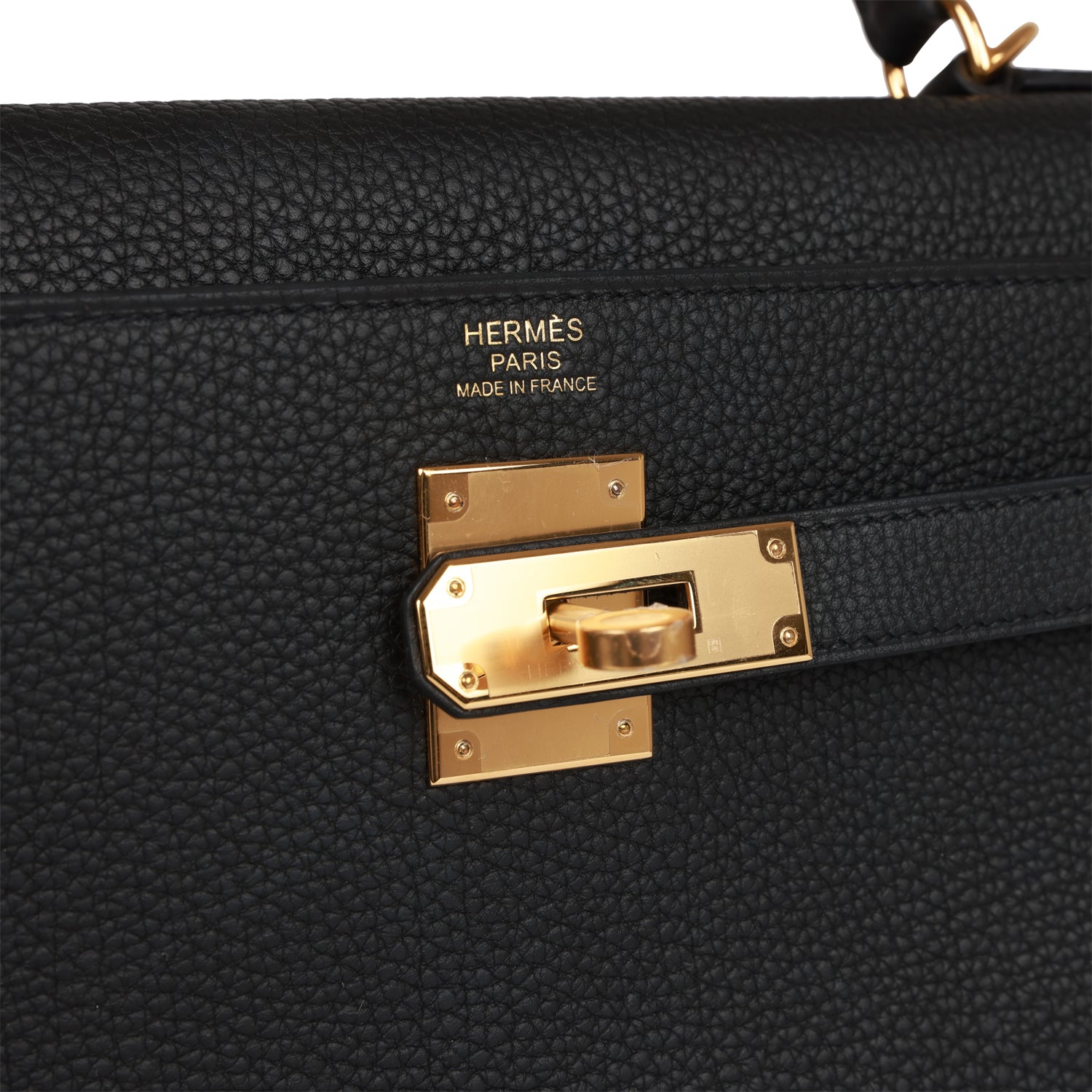 Hermès Kelly Retourne 32 Black Togo Gold Hardware