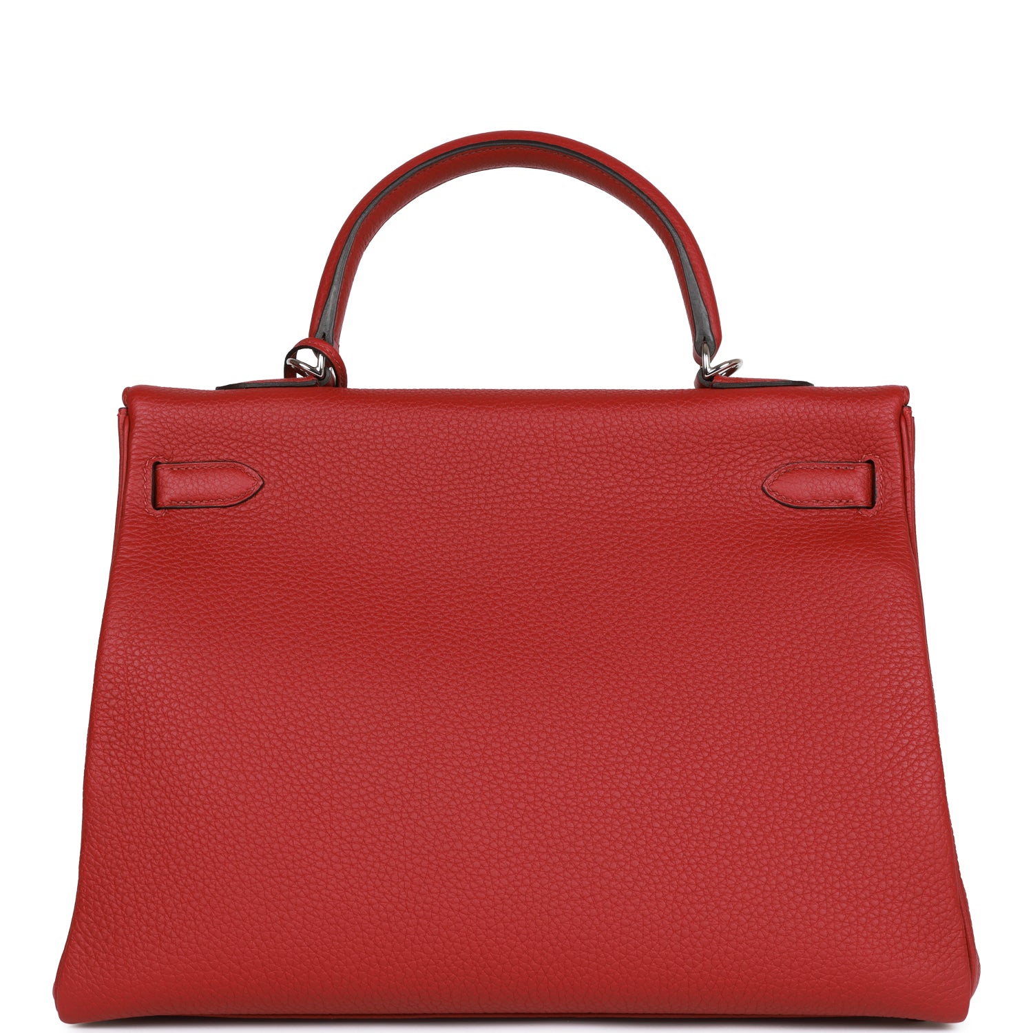 Hermès Special Order (HSS) Kelly Retourne 35 Rouge Grenat Verso Togo Palladium Hardware