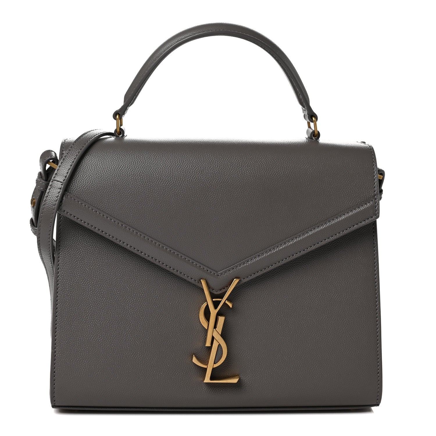 YSL Cassandra Medium Top Handle in Box YSL Leather and Suede
