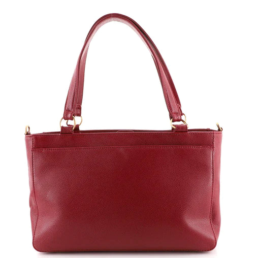 Vintage Timeless Convertible Tote Caviar Medium