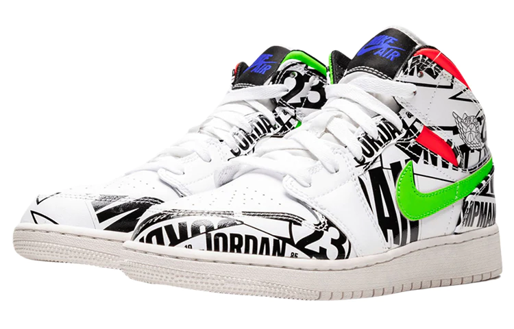 (GS) Air Jordan 1 Mid 'All Over Logos' 554725-143