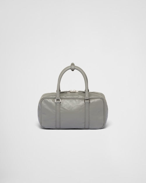 Prada Small antique nappa leather top handle bag - Slate Gray