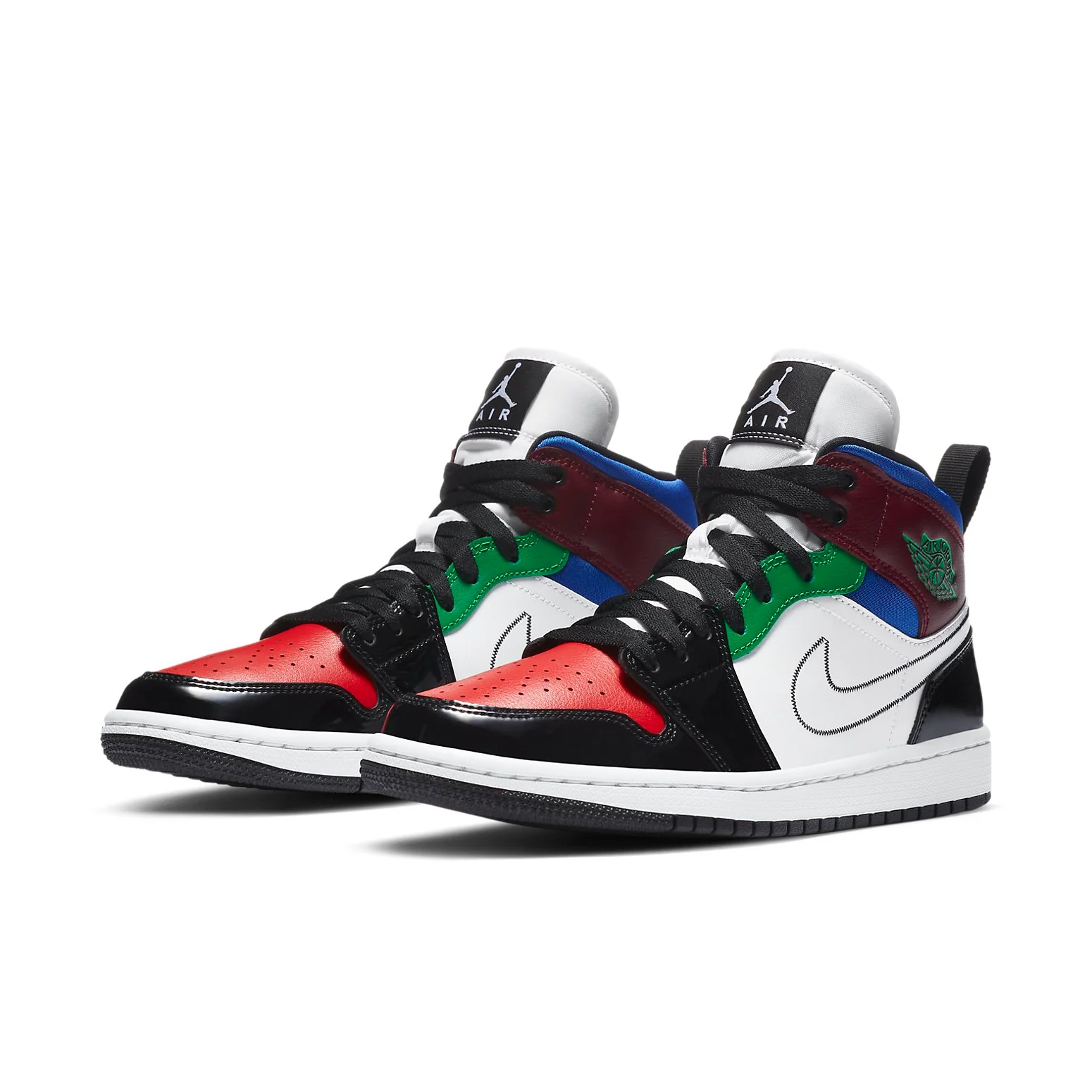 (WMNS) Air Jordan 1 Mid SE 'Black White Multi-Color' DB5454-001