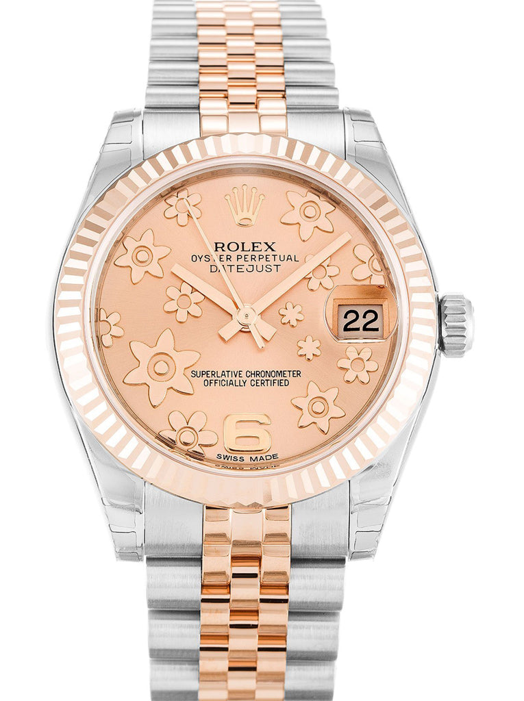 Replica Rolex Datejust Mid-Size 31mm Pink Floral Dial 178271