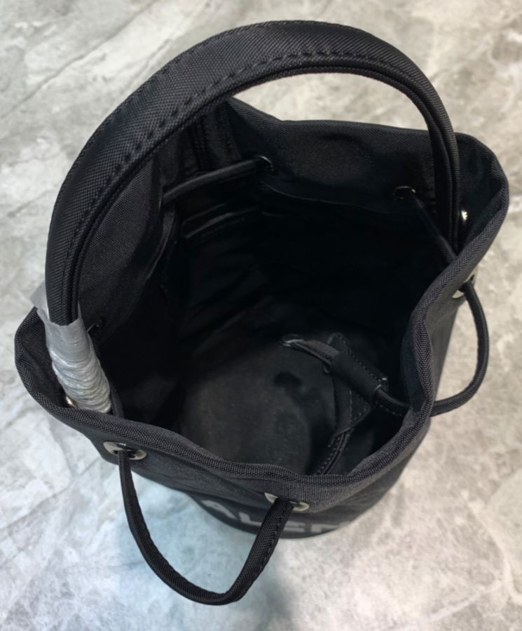 Balenciaga Wheel XS Drawstring Bucket Black