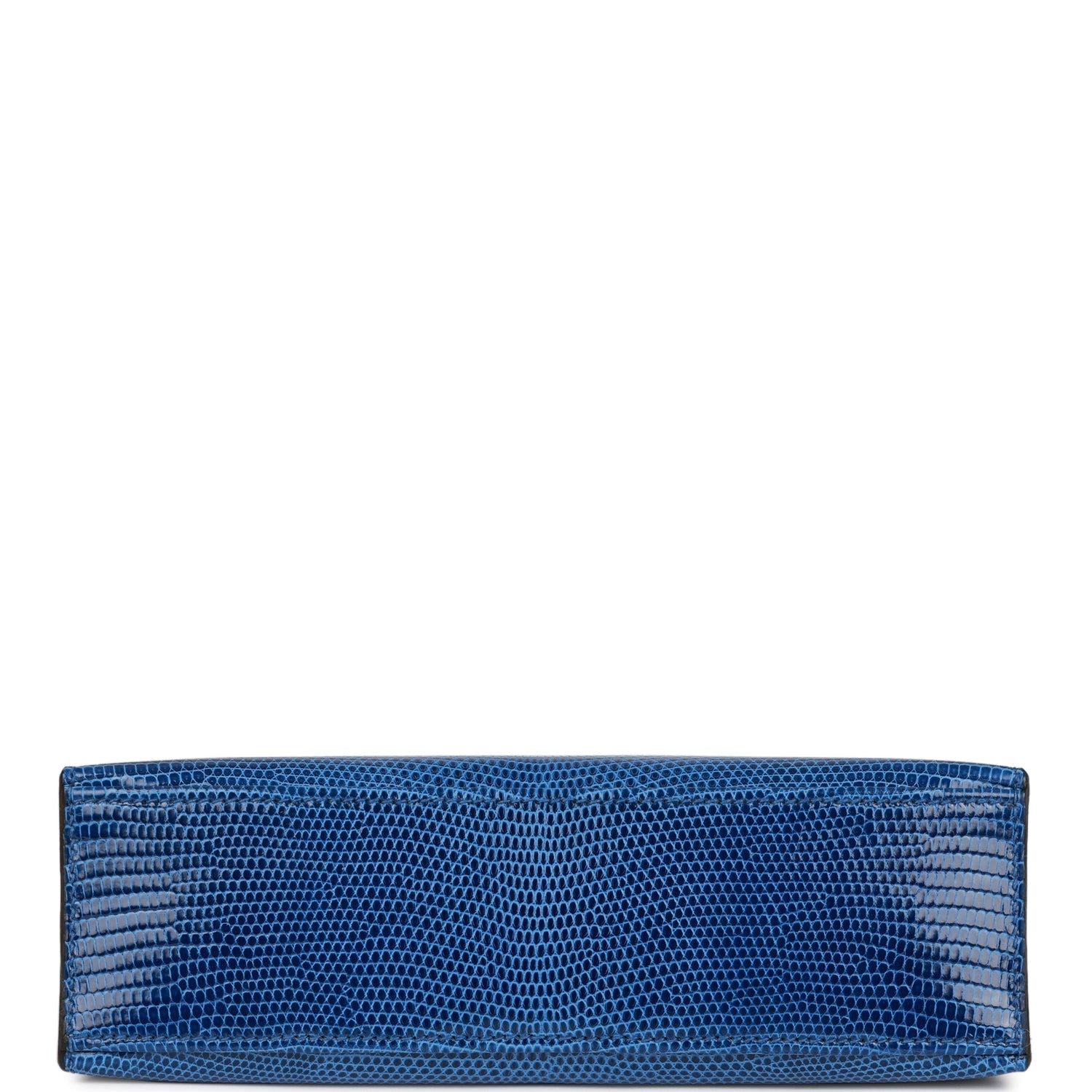 Hermès Kelly Pochette Bleu Saphir Lizard Palladium Hardware