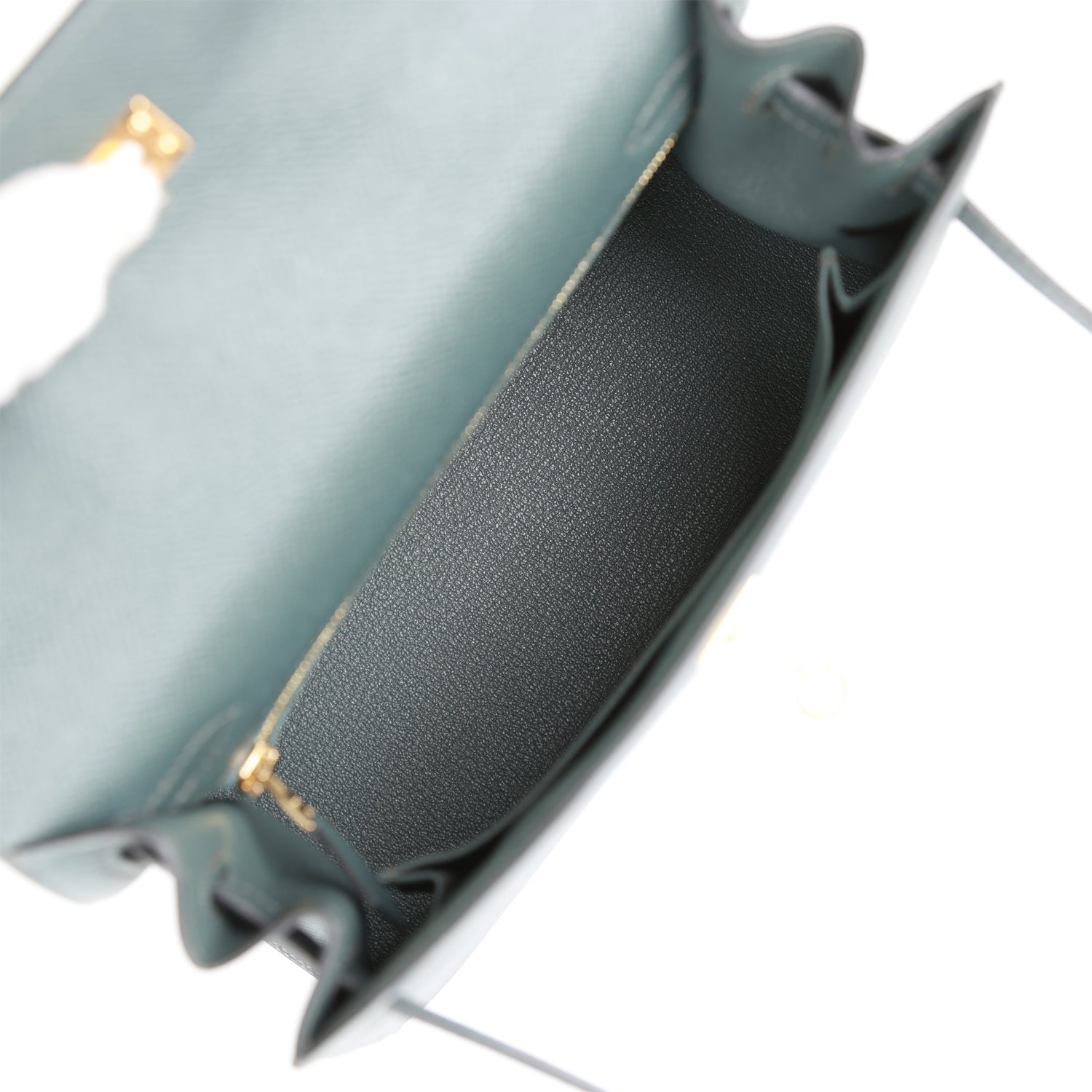 Hermès Kelly Sellier 25 Bleu Orage Epsom Gold Hardware