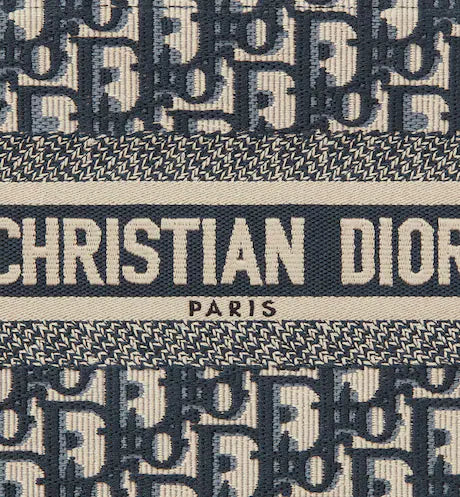 SMALL DIOR BOOK TOTE Blue Dior Oblique Embroidery (26.5 x 21 x 14 cm)