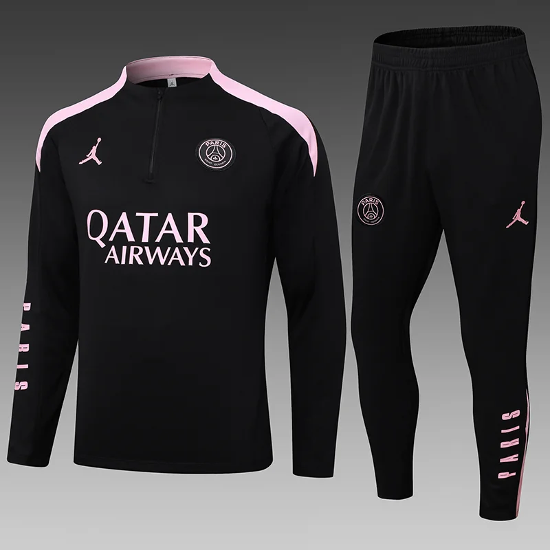 2024/2025 Paris Saint-Germain Half-Pull Training Wear Black Football Shirt