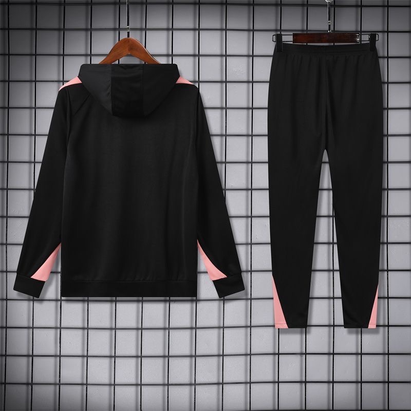 2024/2025 Paris Saint-Germain Hooded Long Sleeves Training Suit Black Football Shirt
