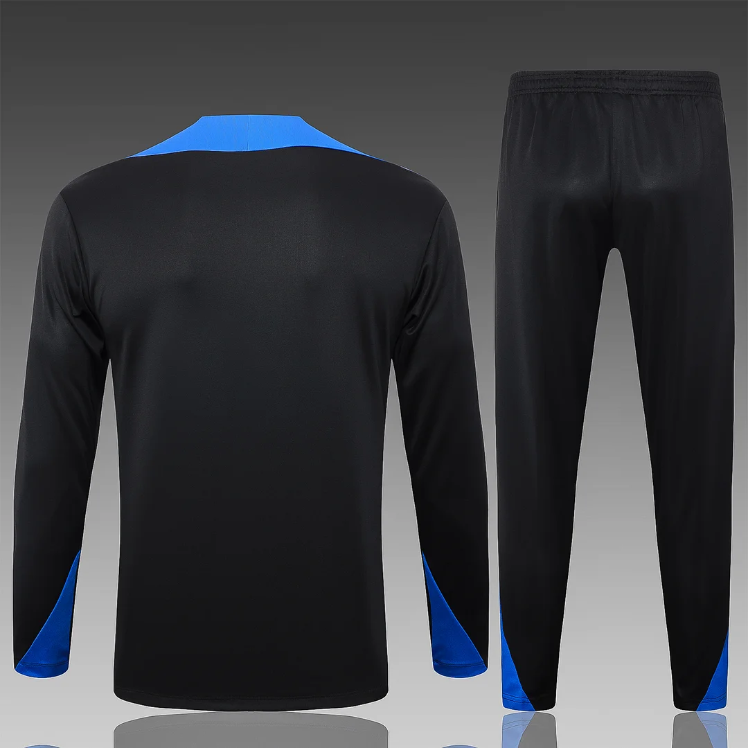2024/2025 Inter Milan Half-Pull Training Wear Black Football Shirt Kids Size