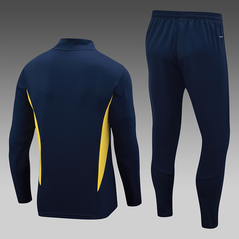 2023/2024 Real Madrid Half-Pull Training Suit Royal Blue Football Shirt Set