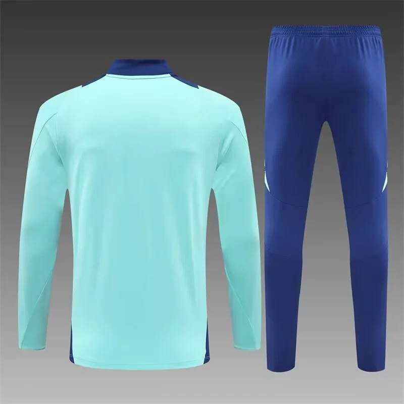 2024/2025 Manchester United Half-Pull Training Wear Lake blue Football Shirt