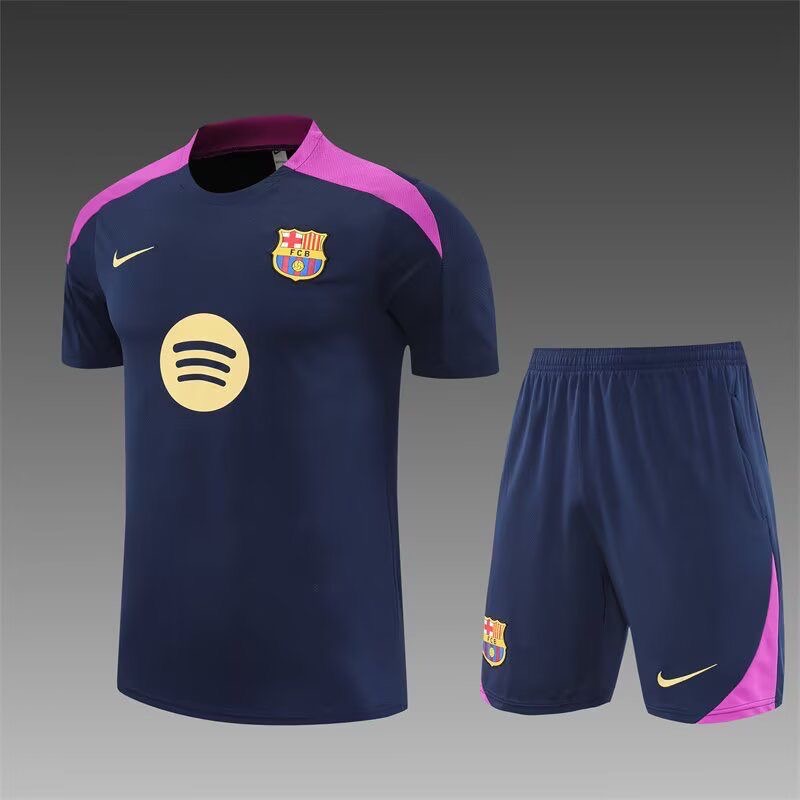 2025/2026 Barcelona Training WearRoyal Blue Set Shirt Kids Size 1:1 Thai Quality