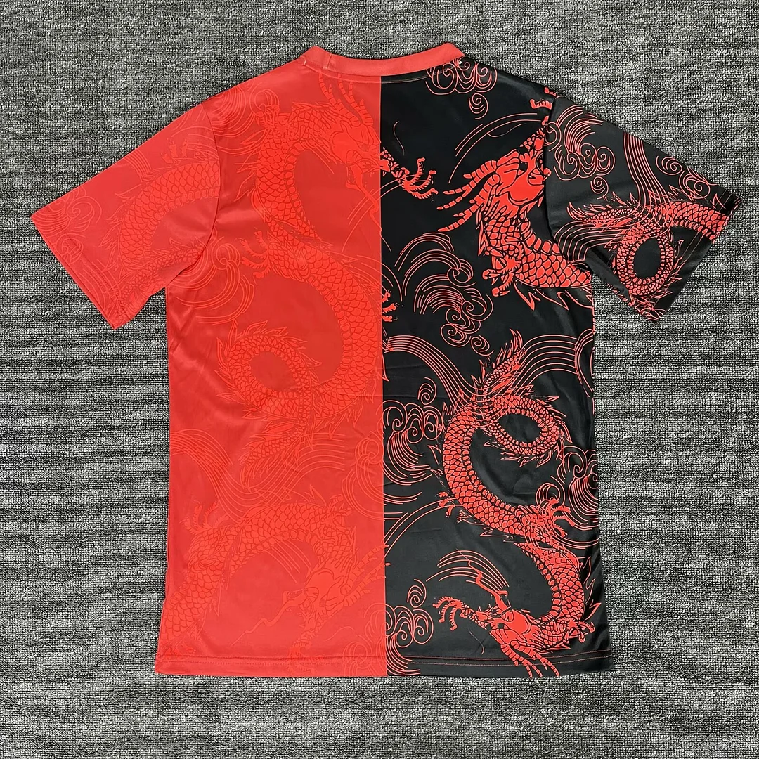 2025/2026 Real Madrid Dragon patternRed and Black Football Shirt 1:1 Thai Quality