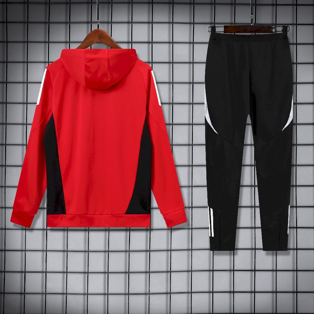 2024/2025 Manchester United Hooded Long Sleeves Training Suit Red Football Shirt