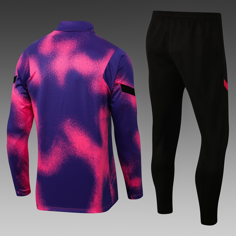 2021/2022 Paris Saint-Germain Half-Pull Training Suit Pink Football Shirt Set