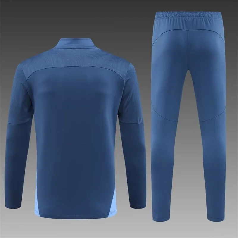 2024/2025 Manchester City Half-Pull Training Wear Royal Blue Football Shirt Kids Size