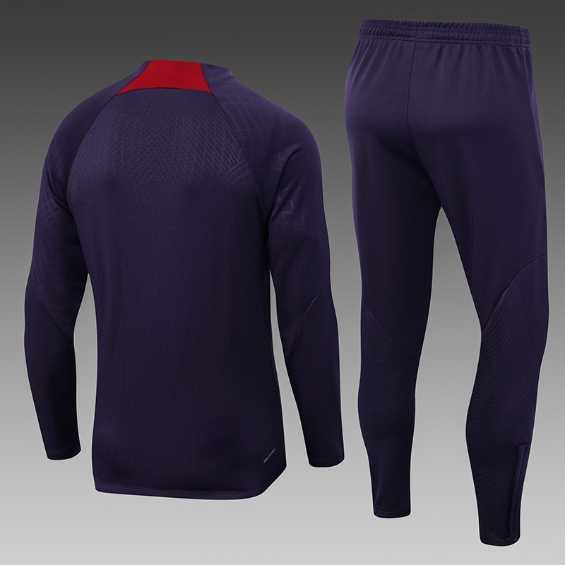 2023/2024 Paris Saint-Germain Half-Pull Training Suit Purple Football Shirt Set