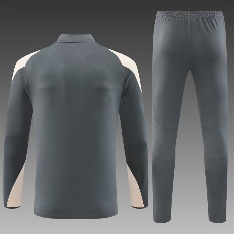 2024/2025 Real Madrid Half-Pull Training Wear Dark Gray Football Shirt Kids Size