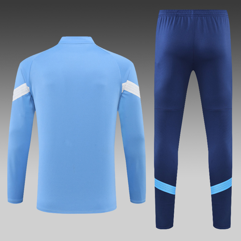 2022/2023 Manchester United Half-Pull Training Suit Blue Football Shirt Set