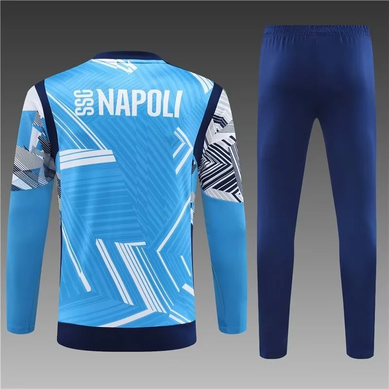 2024/2025 Napoli Half-Pull Training Wear Light Blue Football Shirt Kids Size