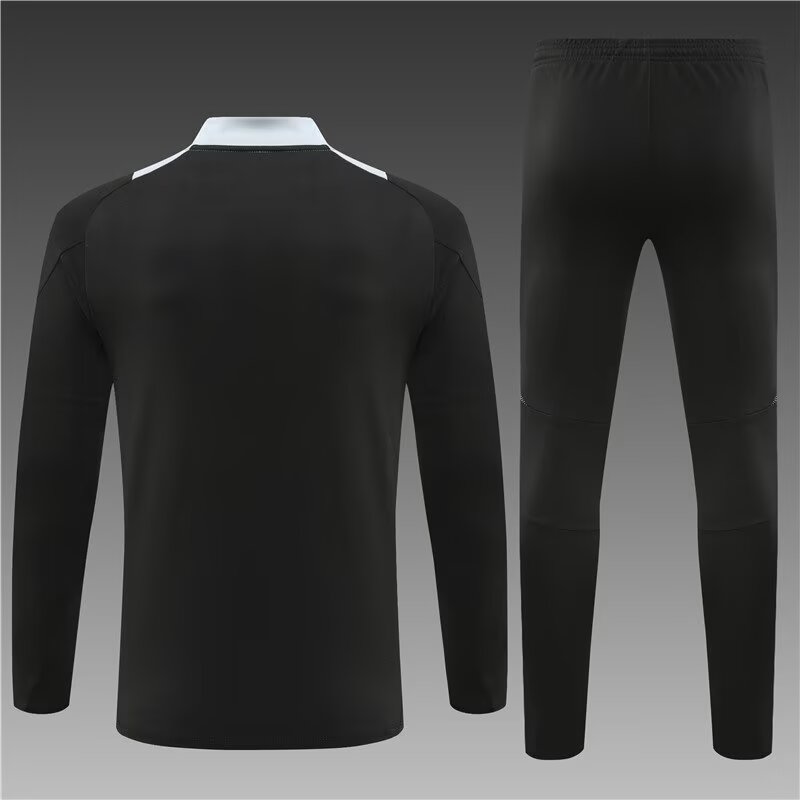 2024/2025 Manchester United Half-Pull Training Wear Black Football Shirt Kids Size