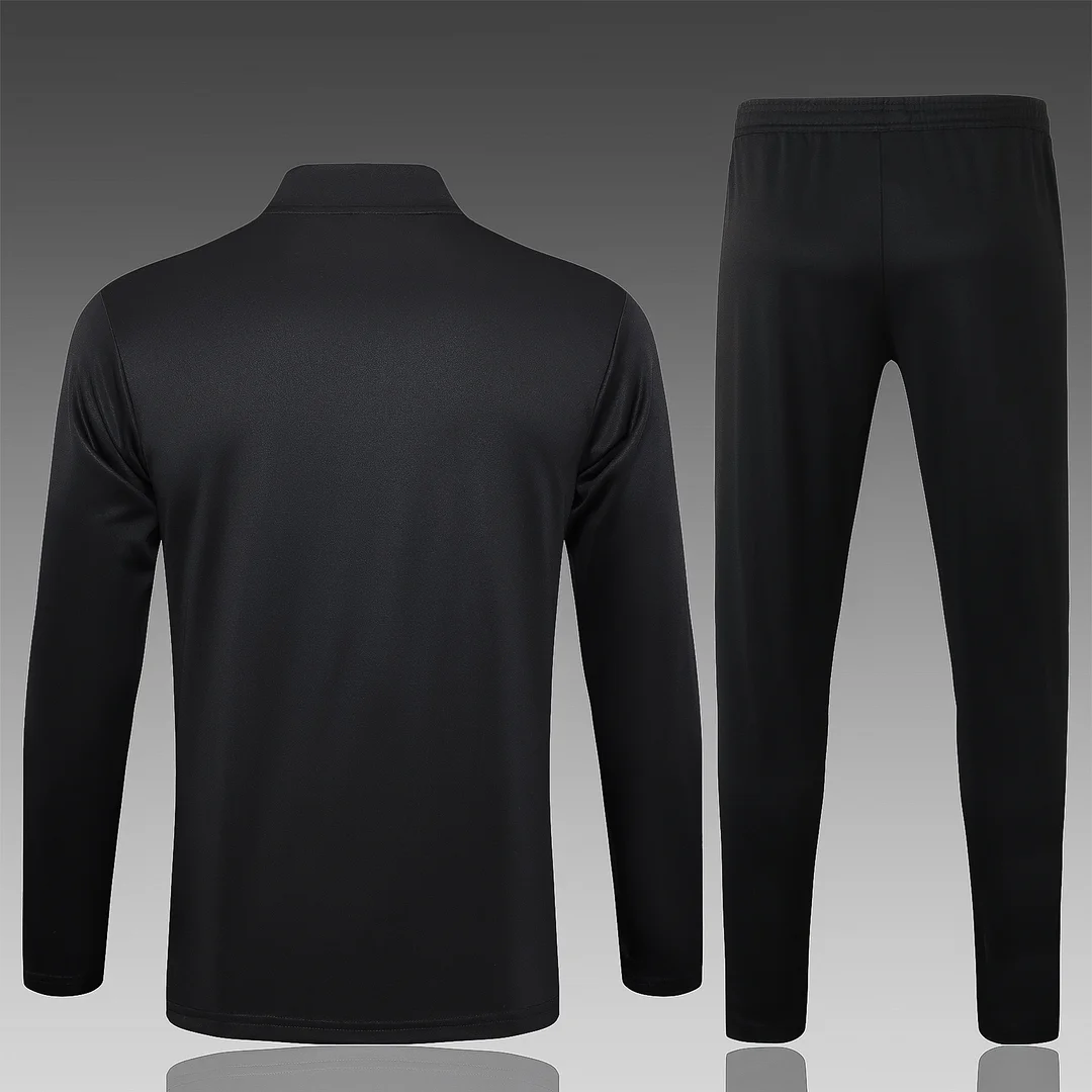 2024/2025 Real Madrid Half-Pull Training Wear Black Football Shirt Kids Size