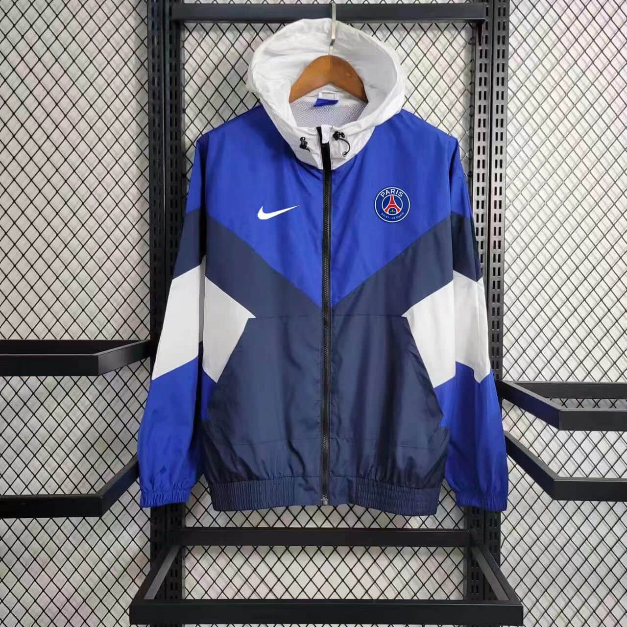 2023/2024 Paris Saint-Germain Windbreaker(navy blue-White-Blue)Football Shirt