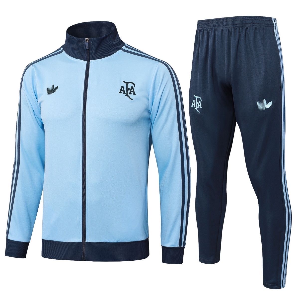 2024/2025 Argentina Long Zipper Clip Light Blue Football Jersey 1:1 Thailand Quality Set