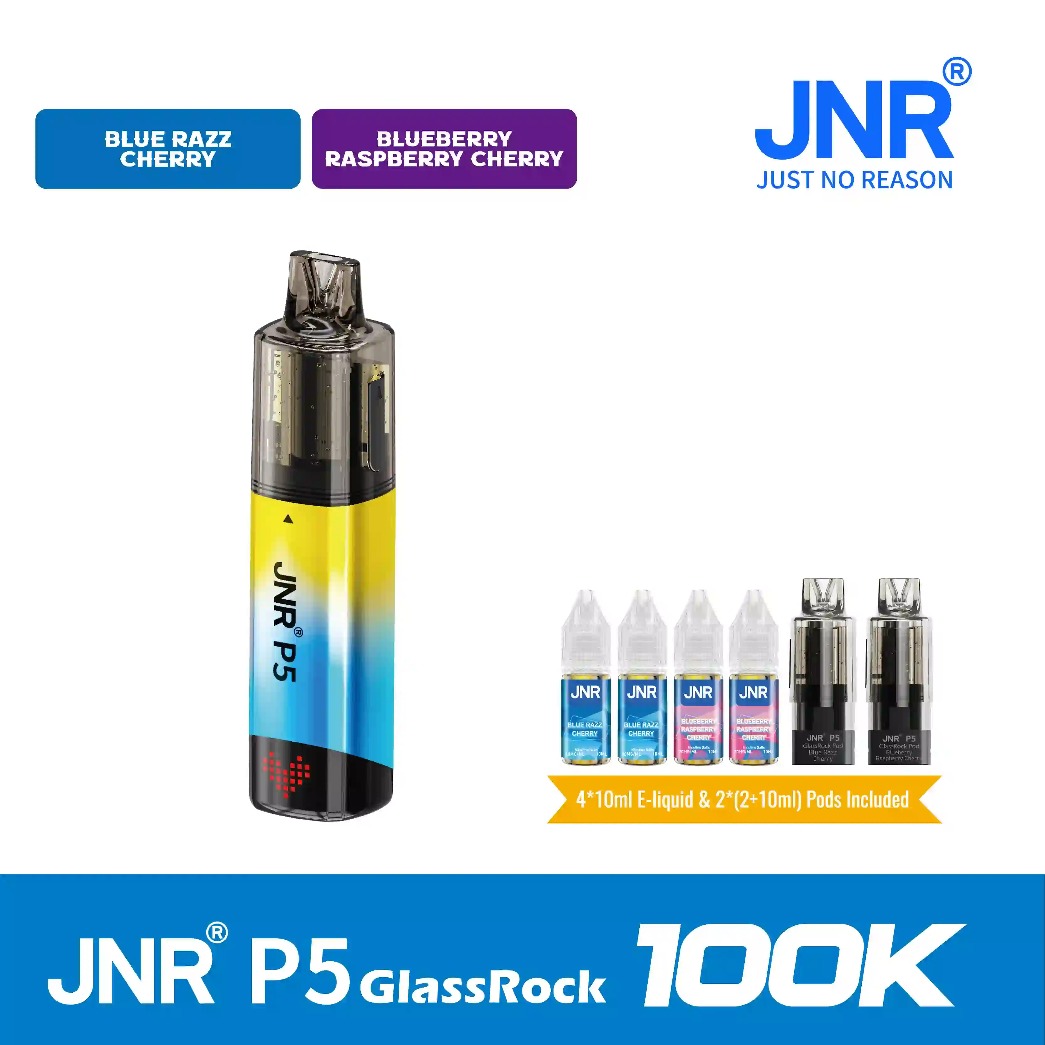 JNR P5 GlassRock 100K Puffs Kit Replaceable Pod Vape - Vap Show