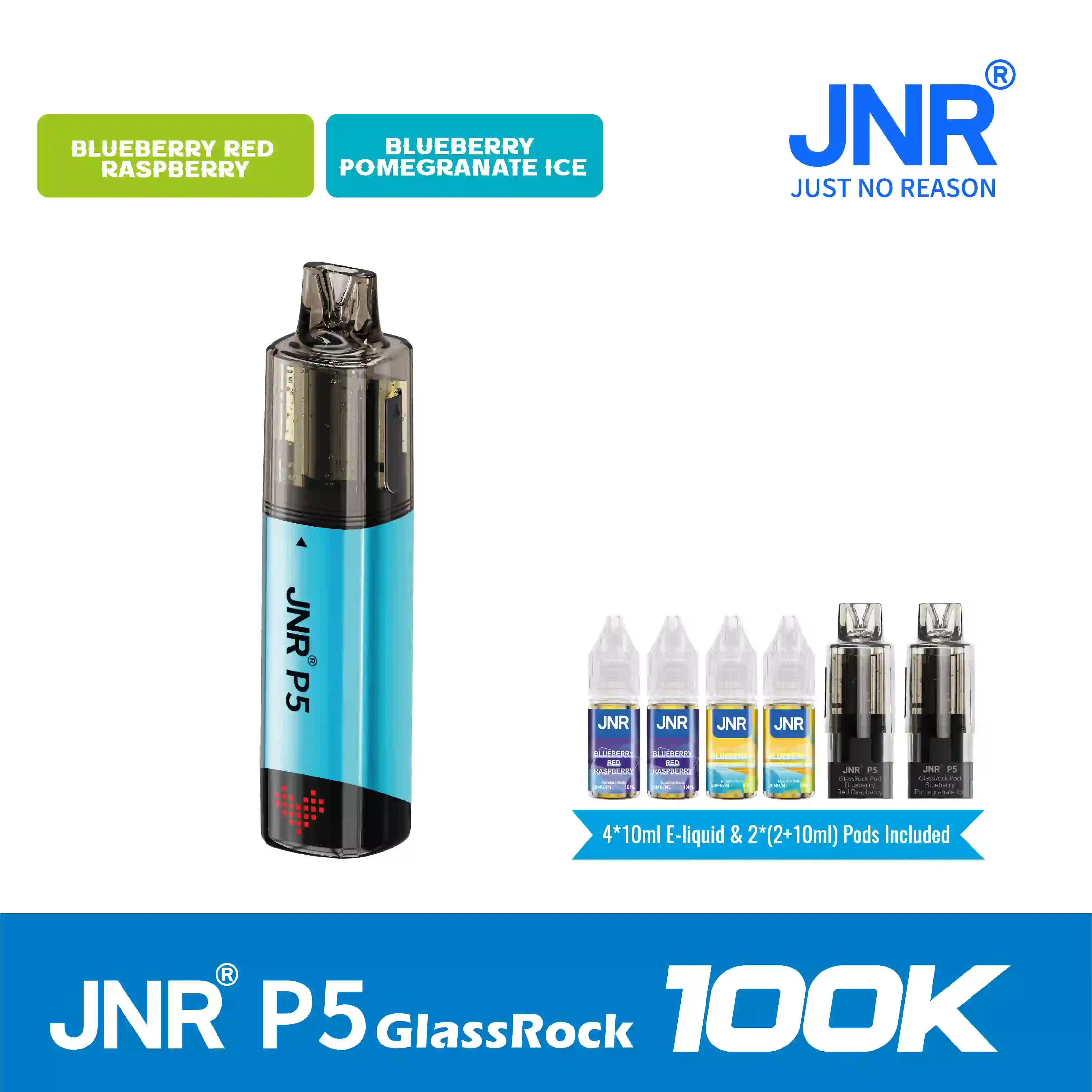JNR P5 GlassRock 100K Puffs Kit Replaceable Pod Vape - Vap Show