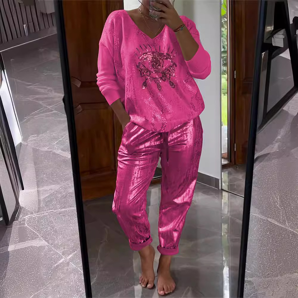 Evil Eye Bronzing Top and Trousers Shiny Suit