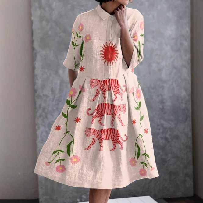 Vacation Style Swing Dress Print Dress