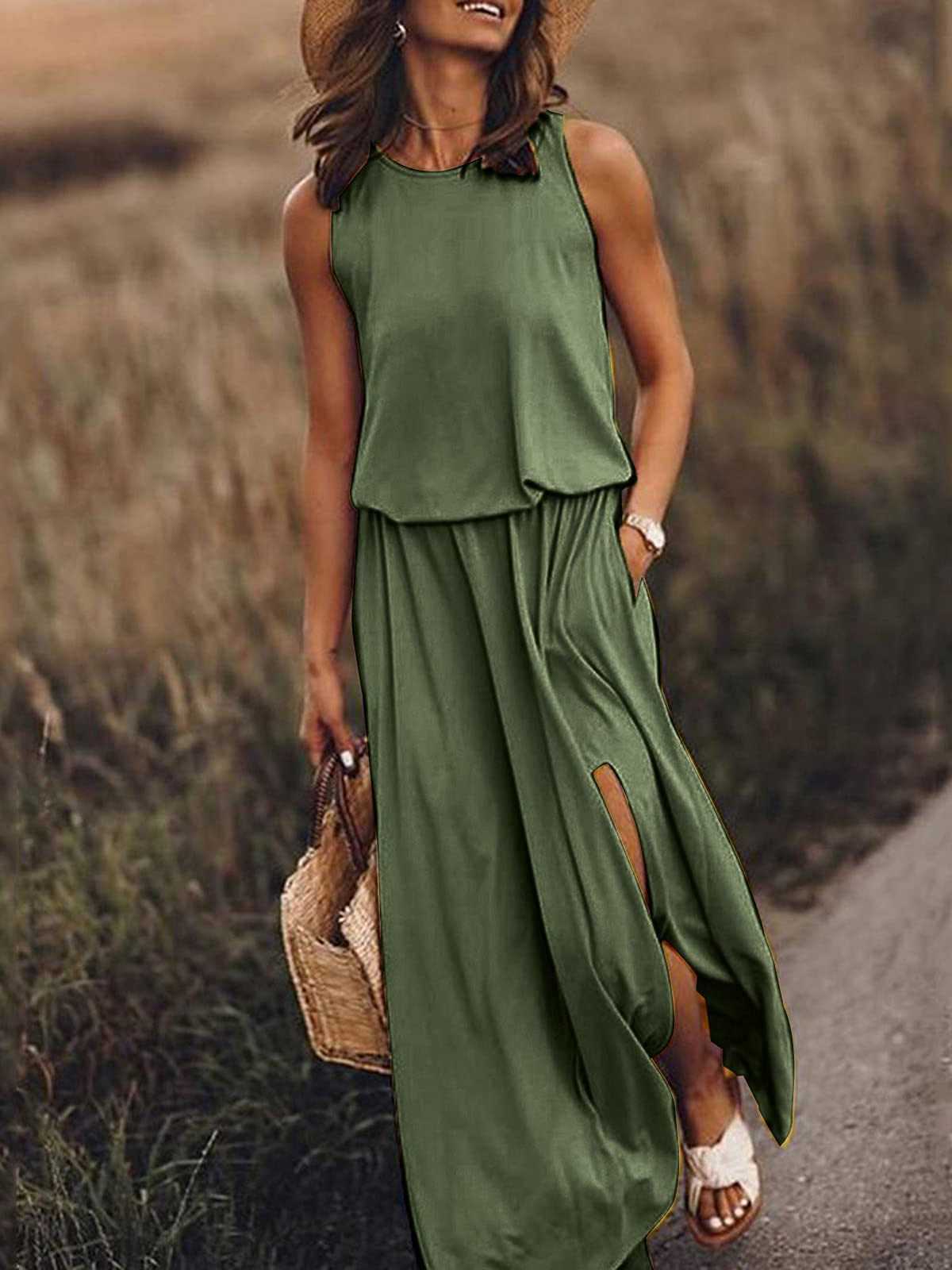 Casual round Neck Sleeveless Dress
