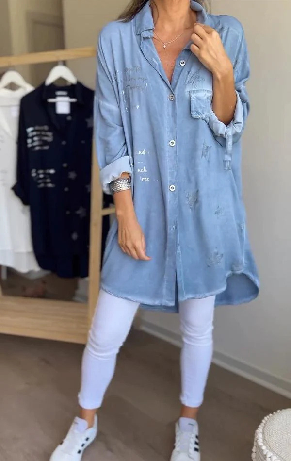 Fashion Loose Lapels Denim Coat