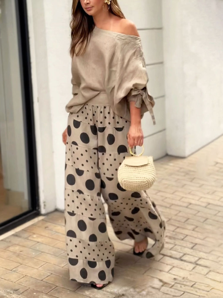 Casual Printed Pants Fashion 2-Piece Set