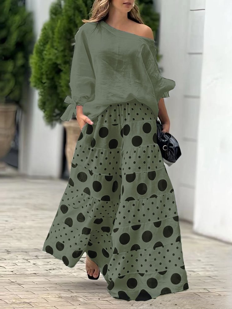 Casual Printed Pants Fashion 2-Piece Set