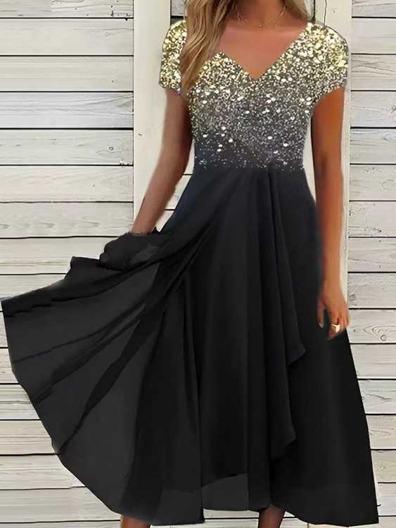 Casual Fashion Chiffon Stitching Dress