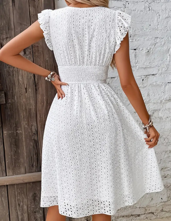 Ruffle Sleeve Elegant Dress