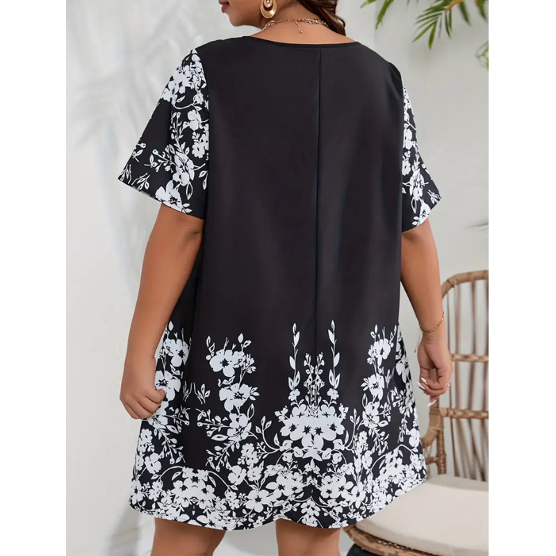 Loose and Comfortable Casual Printed Short Sleeves Dress