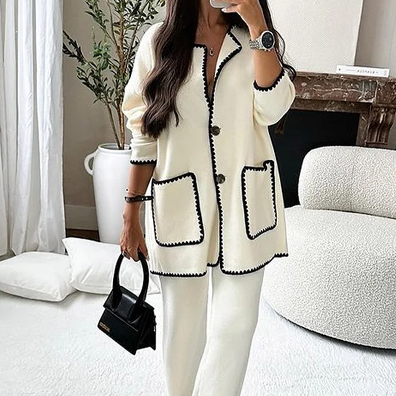 Fashion Casual Loose Solid Color Two-Piece Set