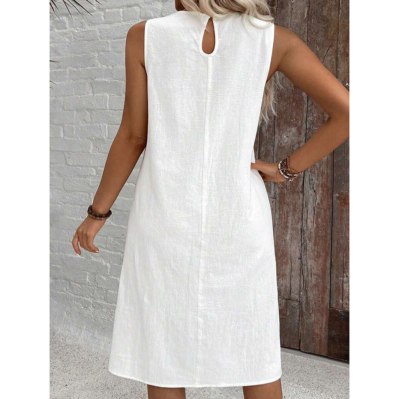 Solid Color Sleeveless Large Size Casual and Elegant Dress