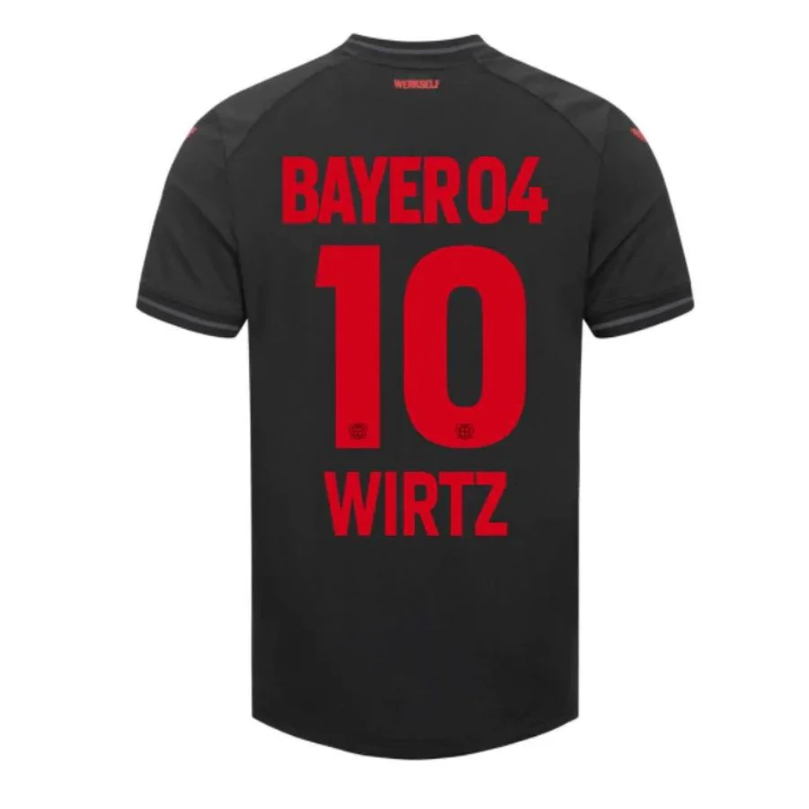 Bayer 04 Leverkusen Wirtz 10 Home Fan Jersey 2023/24 Patches UCL UEFA Foundation (Official Printing)