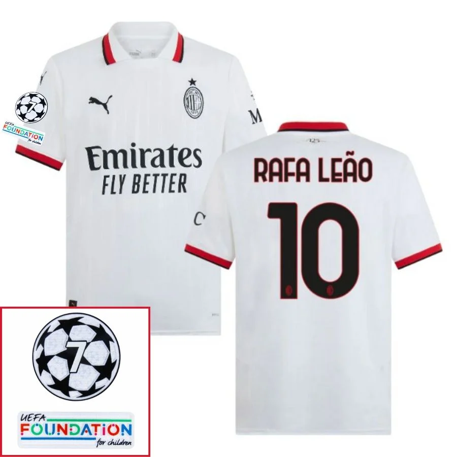 AC Milan Away Fan Jersey 2024/25 Patches UCL UEFA Foundation (Official Printing)