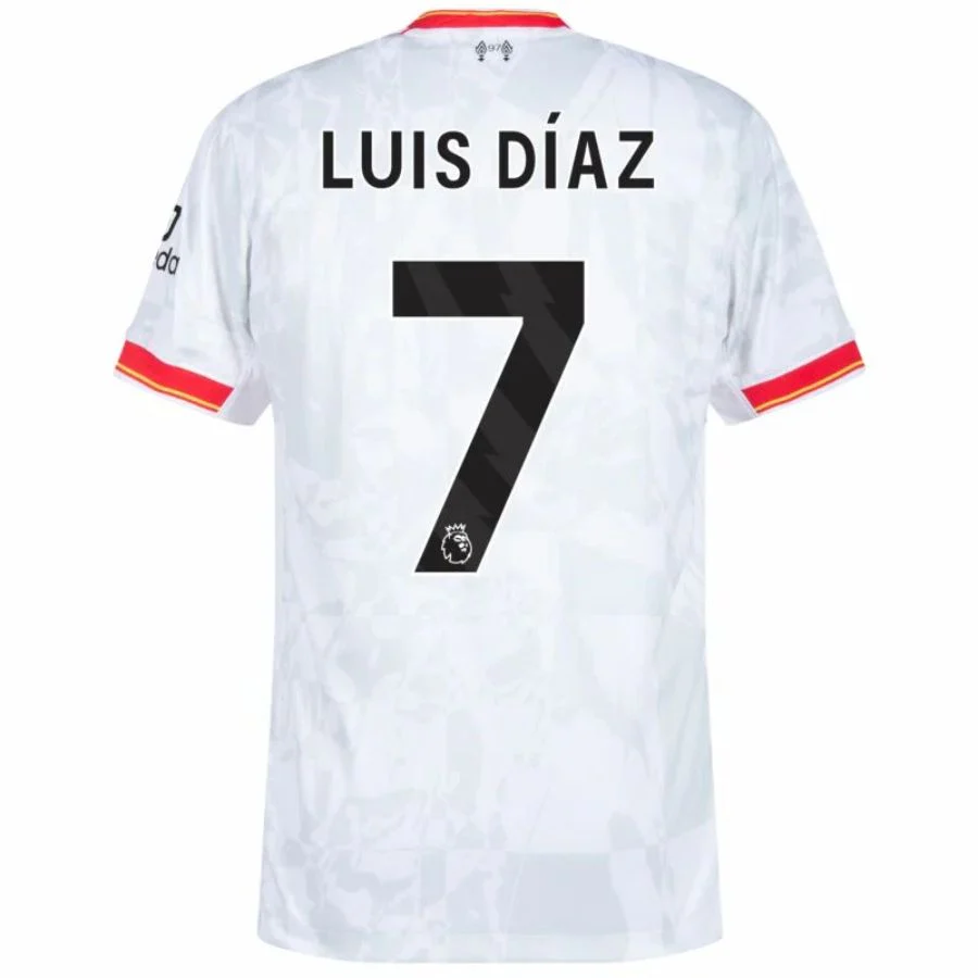 Liverpool Luis Díaz #7 2024/25 Away Jersey – UCL & UEFA Foundation Patches (Official Printing)