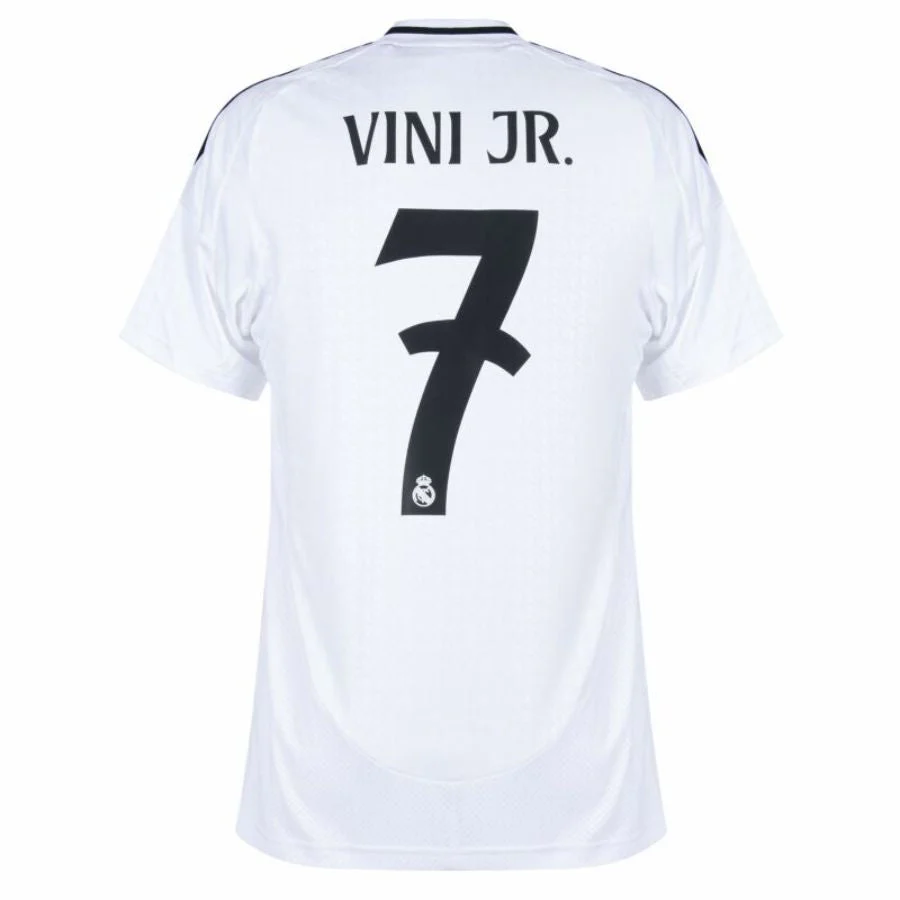 Real Madrid Vini JR. 7 Home Fan Jersey 2024/25 Patches UCL UEFA Foundation (Official Printing)