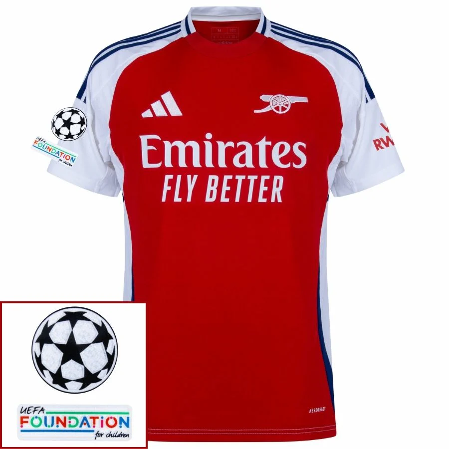 Arsenal Martinelli 11 Home Fan Jersey 2024/25 Patches UCL UEFA Foundation (Official Printing)